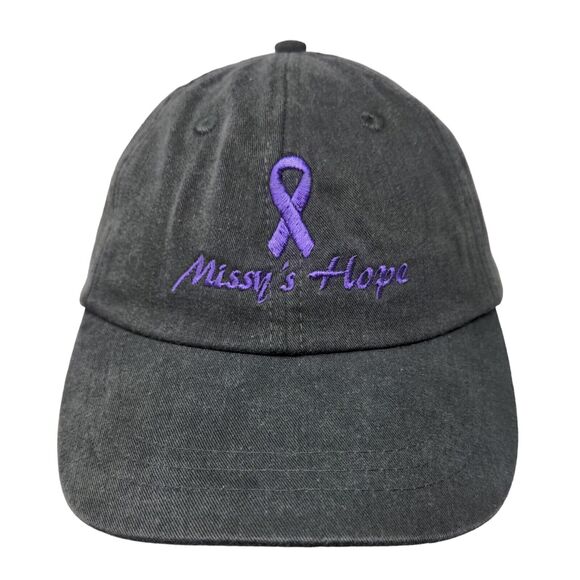 Missy's Hope Purple Ribbon Slideback Hat Gray One Size Adams W/Tags - Picture 1 of 8